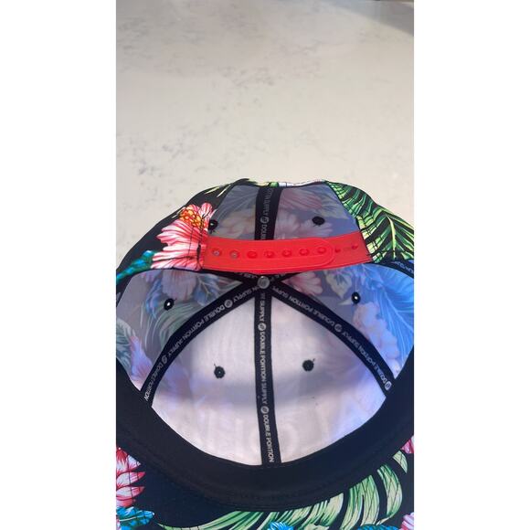 ANXD Aloha Embroidered Tropical Pink Green Hawaiian Hat Cap Flat Brim Snapback - Picture 7 of 7